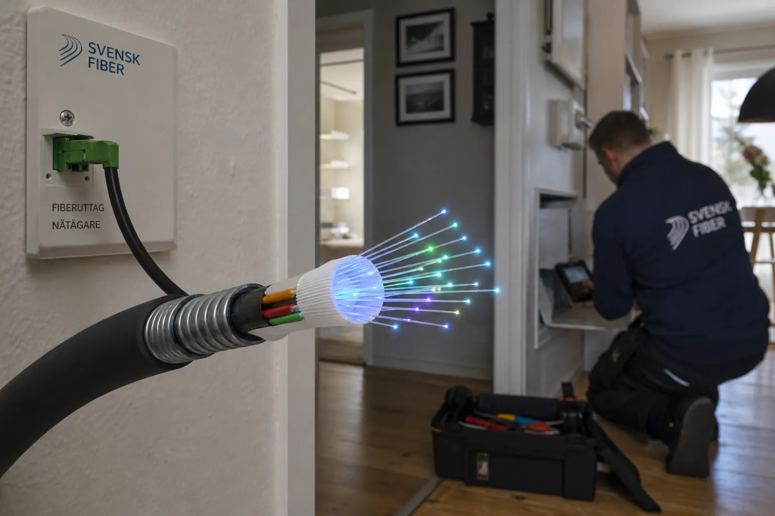 Fiberkabelinstallation i svenskt hem